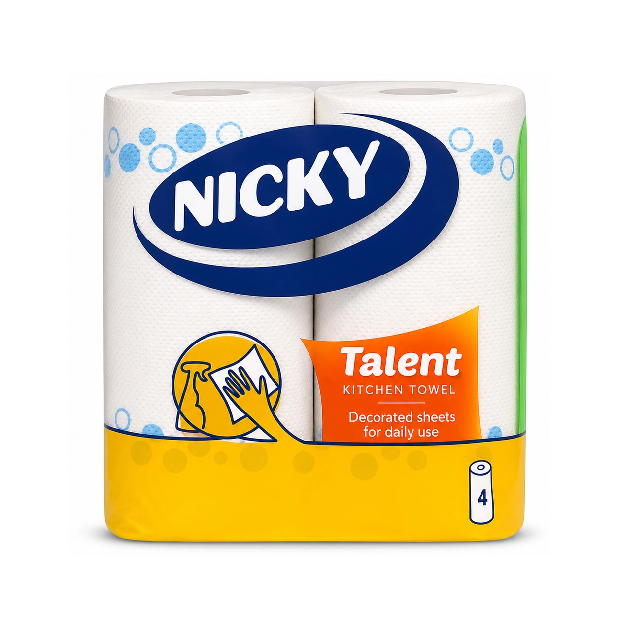 Nicky Talent Kitchen Towel 2 Ply x 4 Rolls