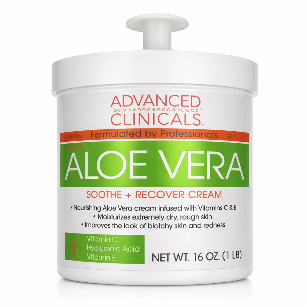 Advanced Clinicals Aloe Vera Soothe + Recover Body Cream 16 oz (454 g)