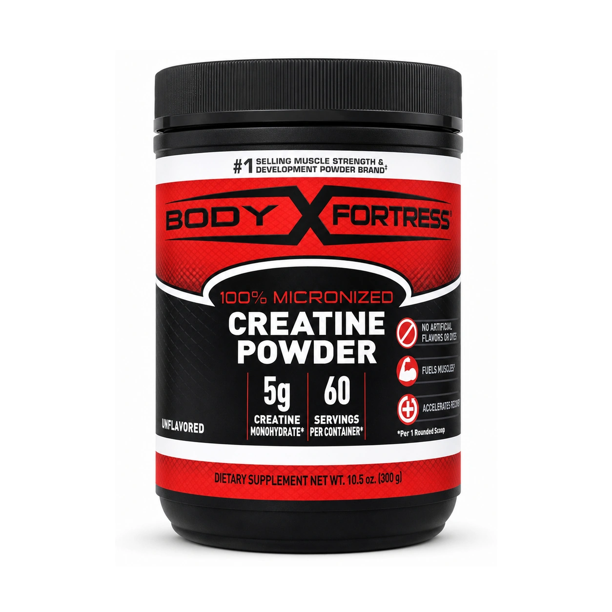 Body Fortress 100% Micronized Creatine Monohydrate Powder Unflavored 10.5 oz (300 g)