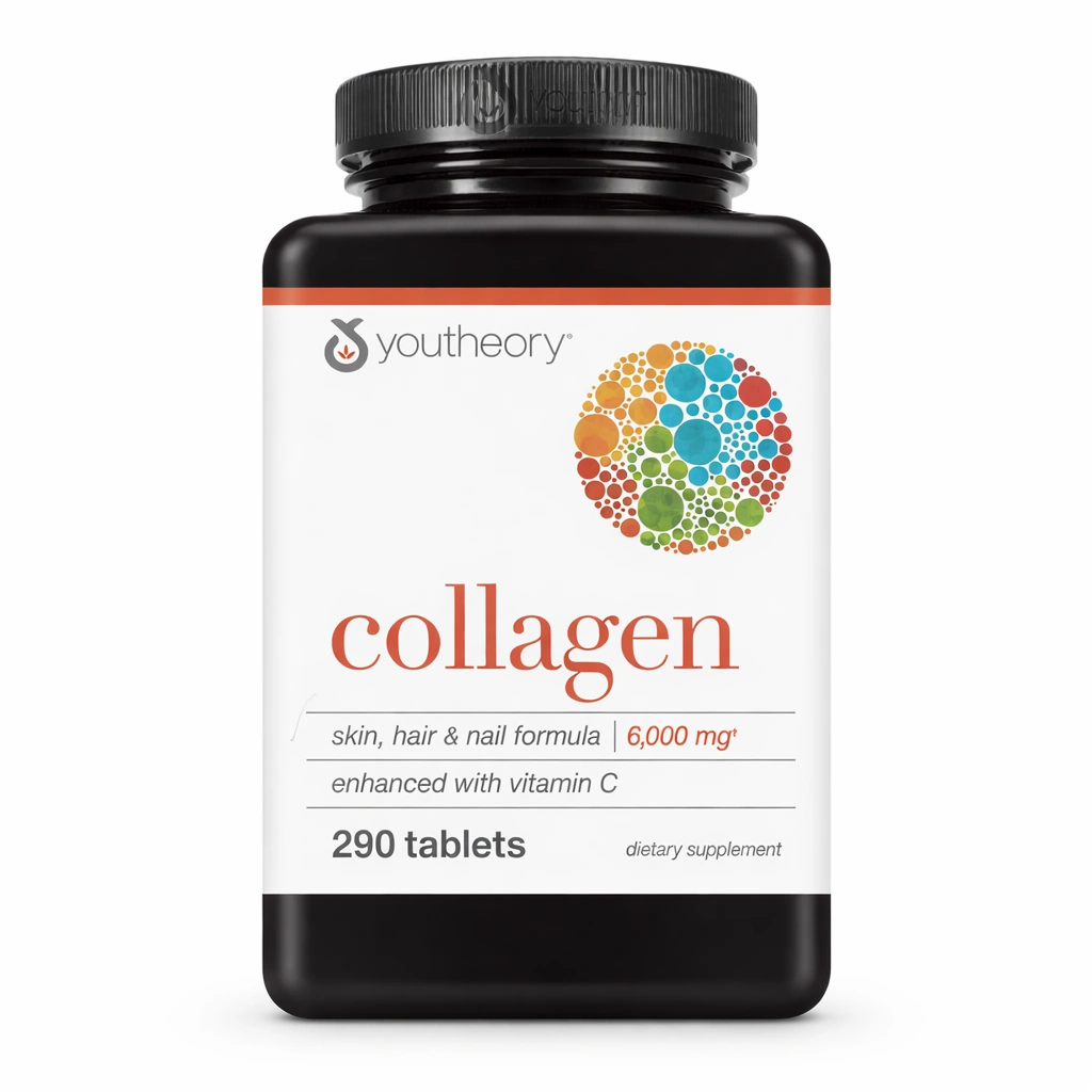Youtheory Advanced Collagen Skin, Hair & Nail Formula with Vitamin C 6,000 mg x 290 Tablets