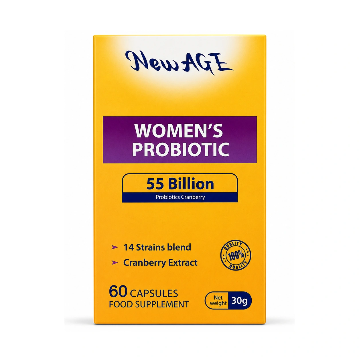 New Age Women's Probiotic 55 Billion Probiotic Cranberry Capsules x 60 Capsules
