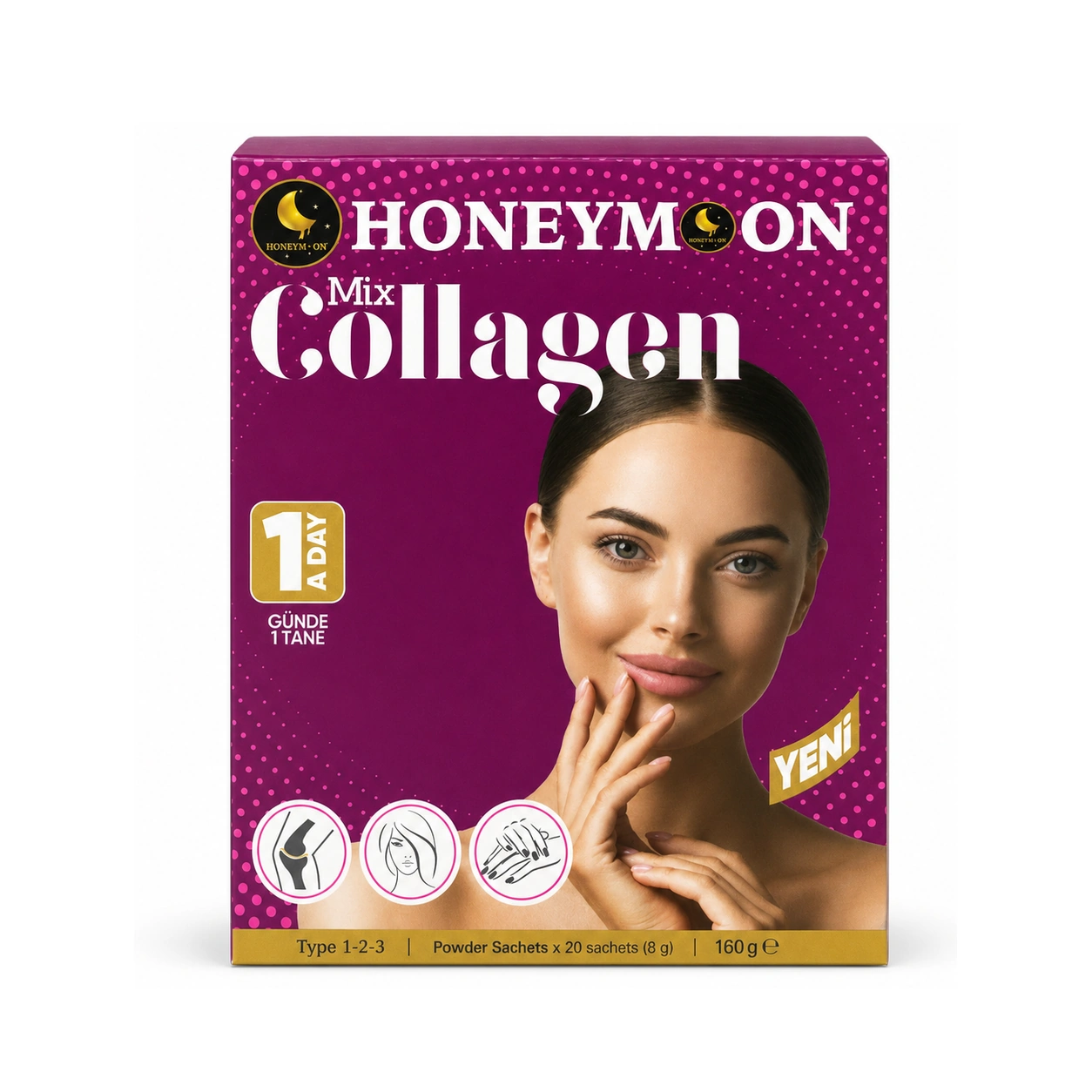 Honeymoon Mix Collagen Type 1-2-3 Powder Sachets x 20 sachets (8 g)