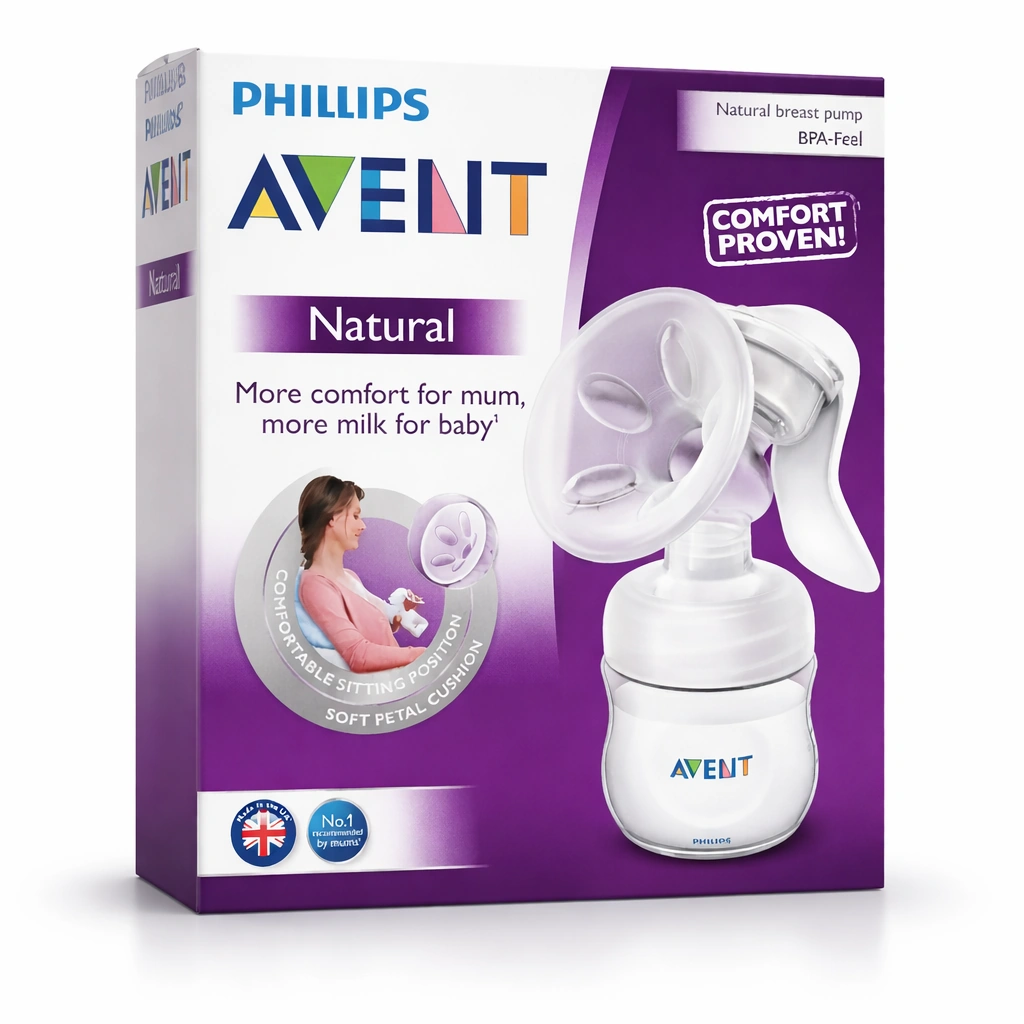 Philips Avent Natural Manual Breast Pump with 125 ml Bottle (SCF330/20)