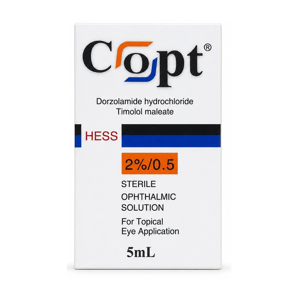 HESS C-Opt Dorzolamide Hydrochloride 2%/Timolol Maleate 0.5% Sterile Ophthalmic Solution 5 ml