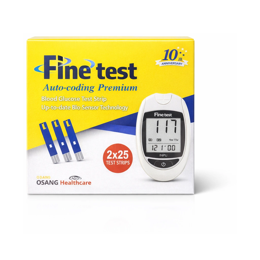 Fine test Auto-coding Premium Blood Glucose Test Strips x 50 test strips