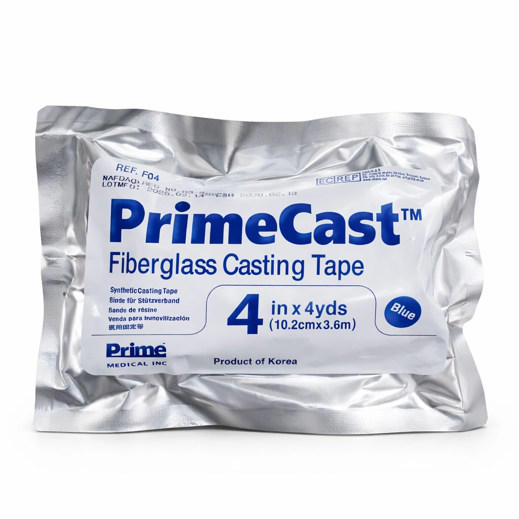 PrimeCast Fiberglass Casting Tape Blue 4 in x 4 yds (10.2 cm x 3.6 m) x 1 Roll