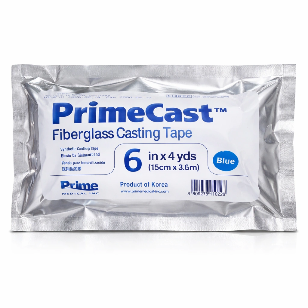 PrimeCast Fiberglass Casting Tape Blue 6 in x 4 yds (15 cm x 3.6 m) x 1 Roll