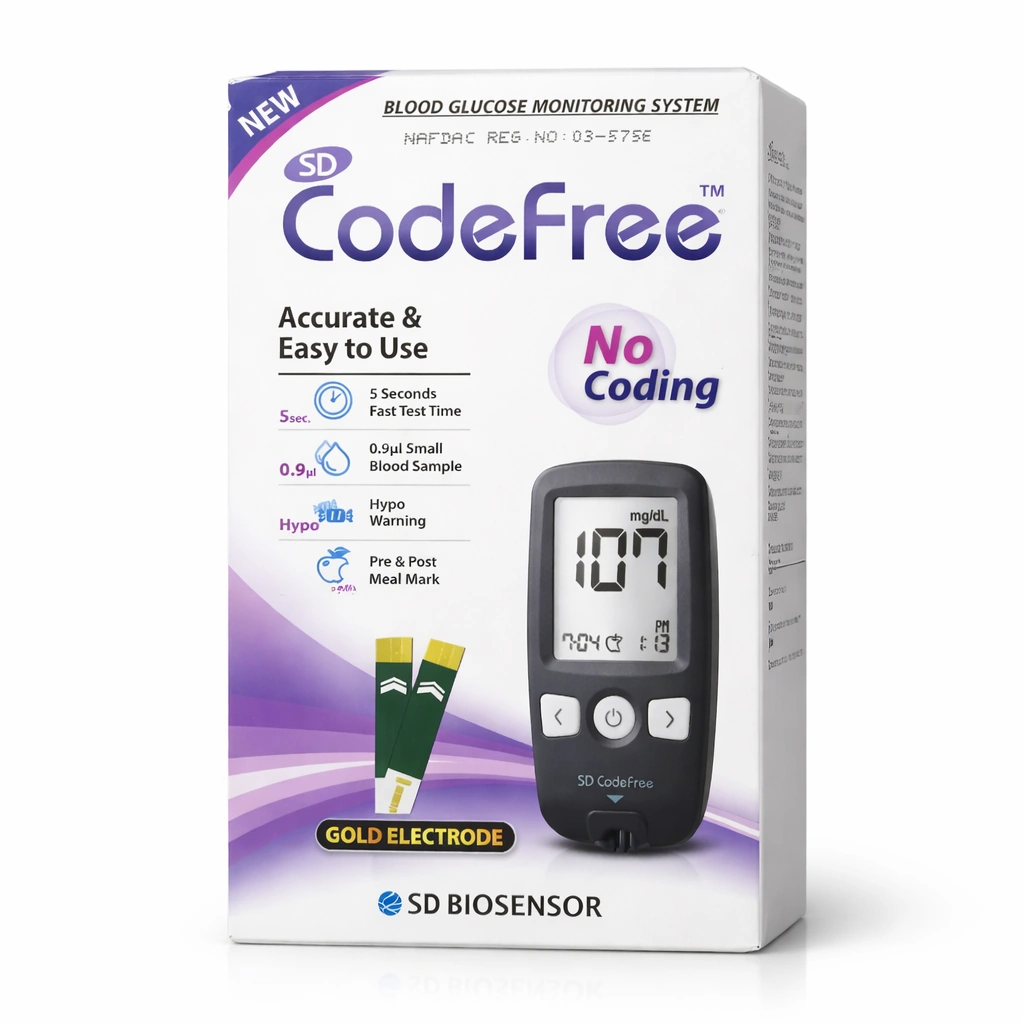 SD CodeFree Blood Glucose Monitoring System x 1 device x 10 test strips
