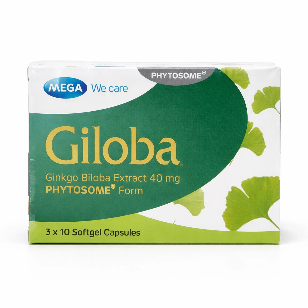 Giloba Ginkgo Biloba Phytosome Softgel Capsules 40 mg x 30 Capsules x 30 Softgels