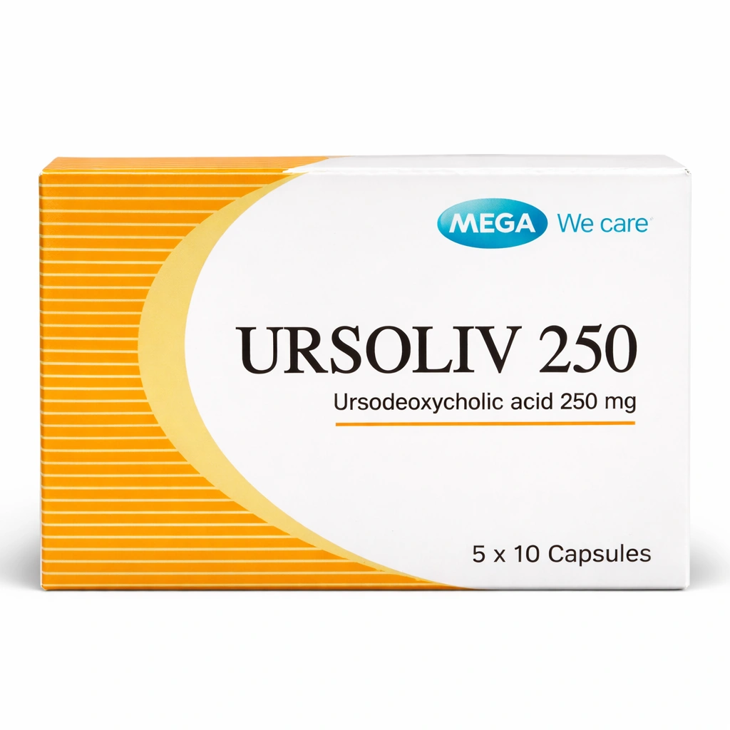 MEGA We Care Ursoliv Ursodeoxycholic Acid Capsules 250 mg x 50 Capsules