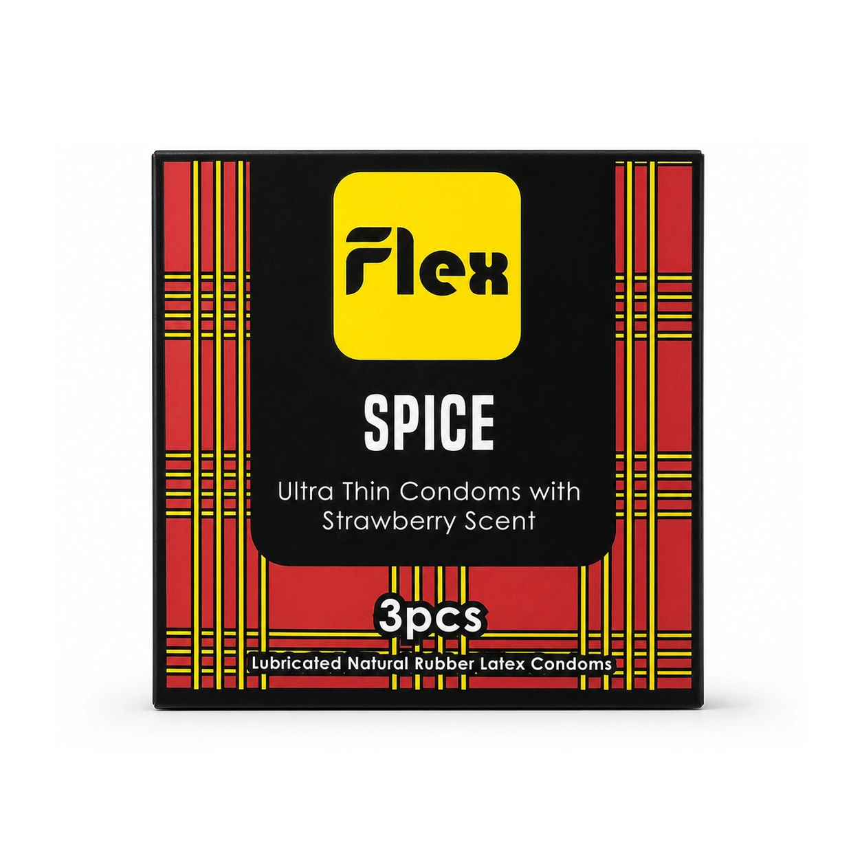 Flex Spice Ultra Thin Strawberry Scented Condoms x 3 Condoms