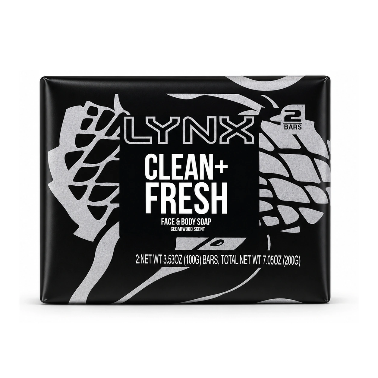 Lynx Clean + Fresh Face & Body Soap Cedarwood Scent 100 g x 2 Bars
