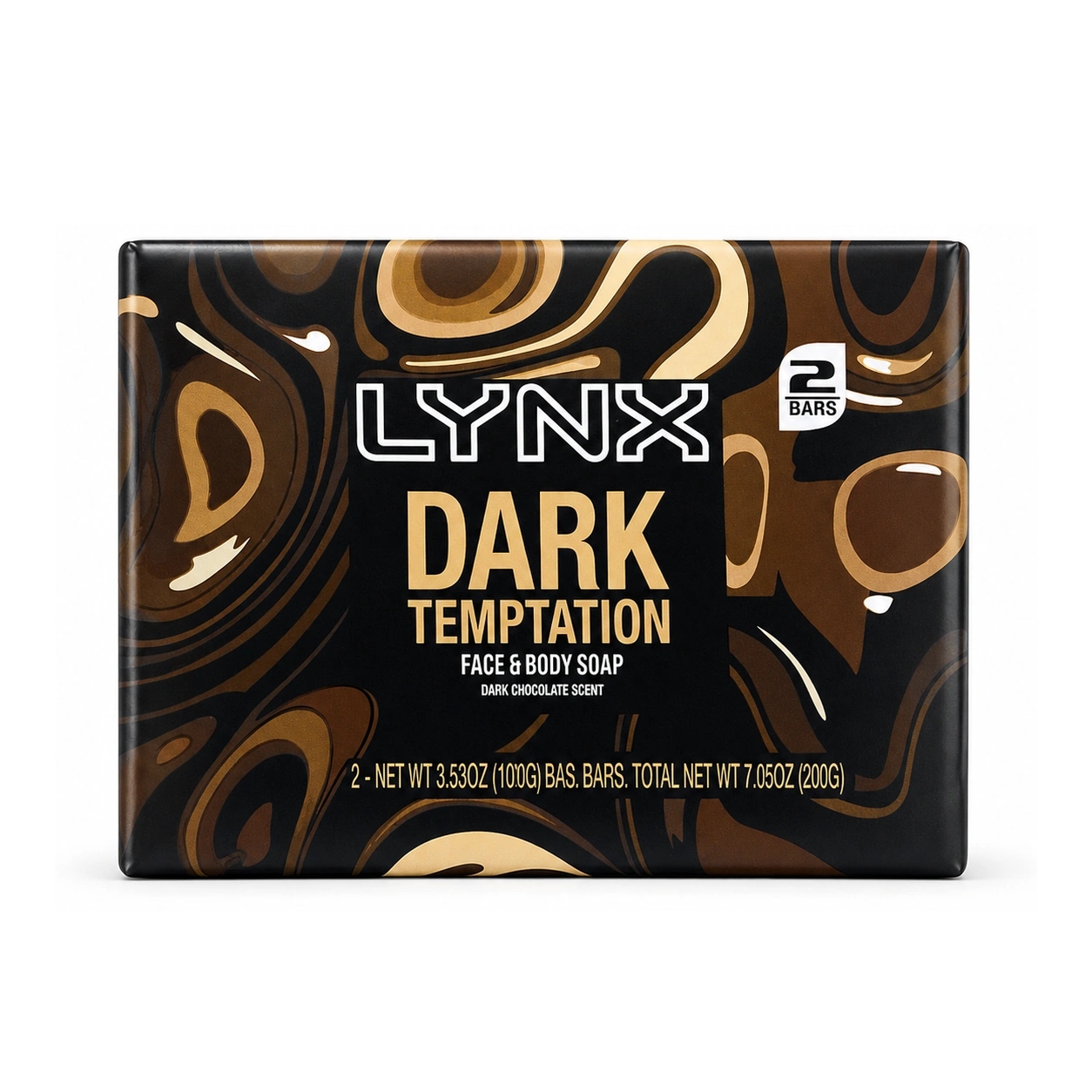 Lynx Dark Temptation Dark Chocolate Scent Face & Body Soap x 2 Bars 200 g