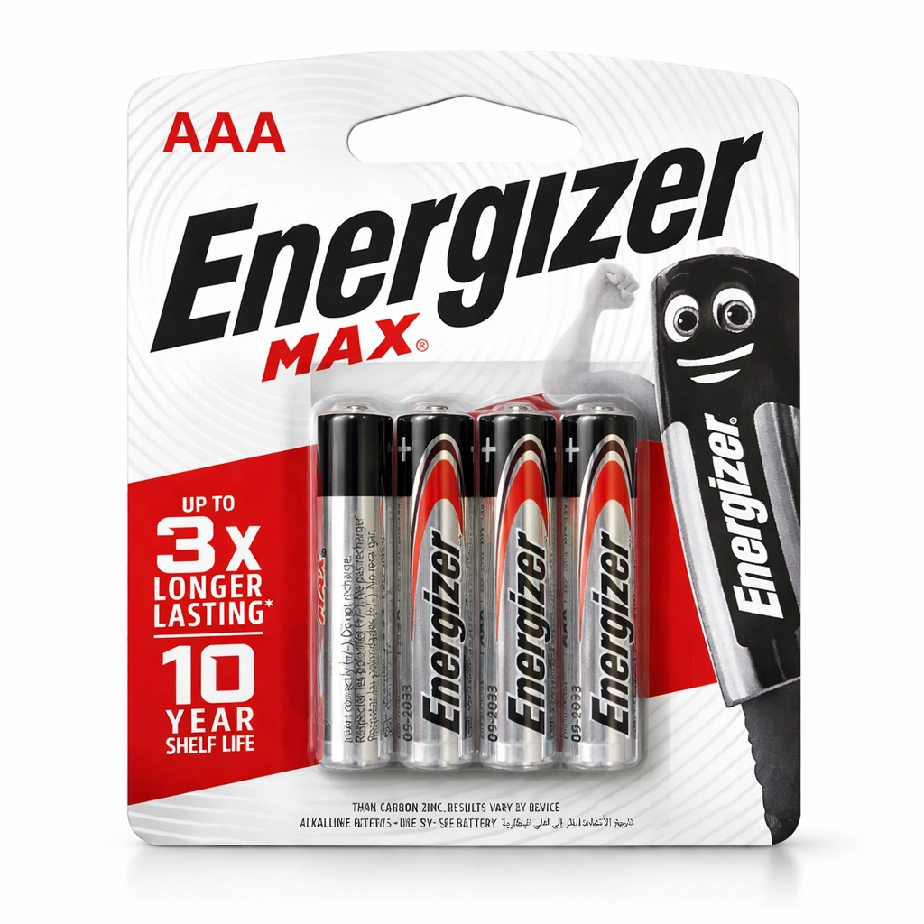 Energizer MAX AAA Alkaline Batteries x 4