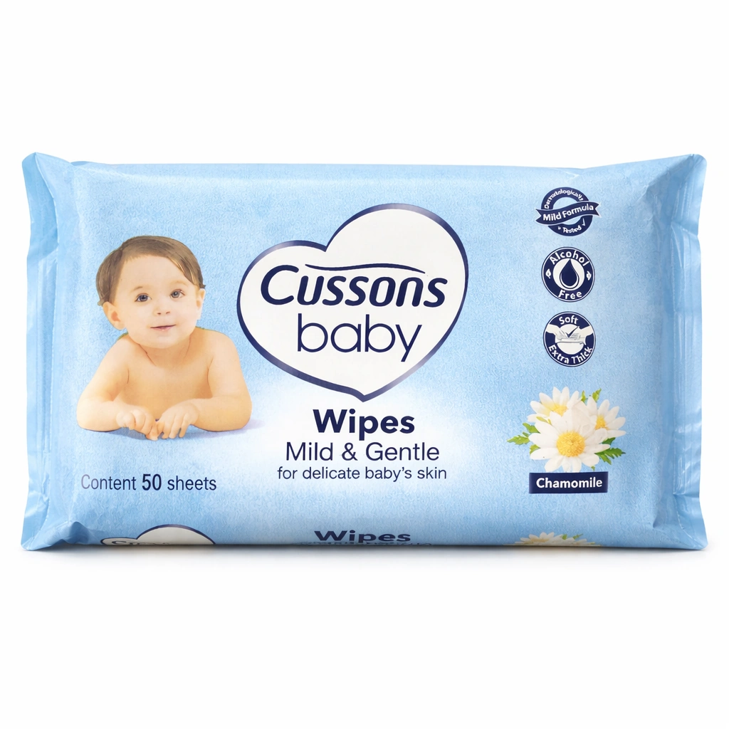 Cussons Baby Wipes Mild & Gentle Chamomile x 50 Wipes