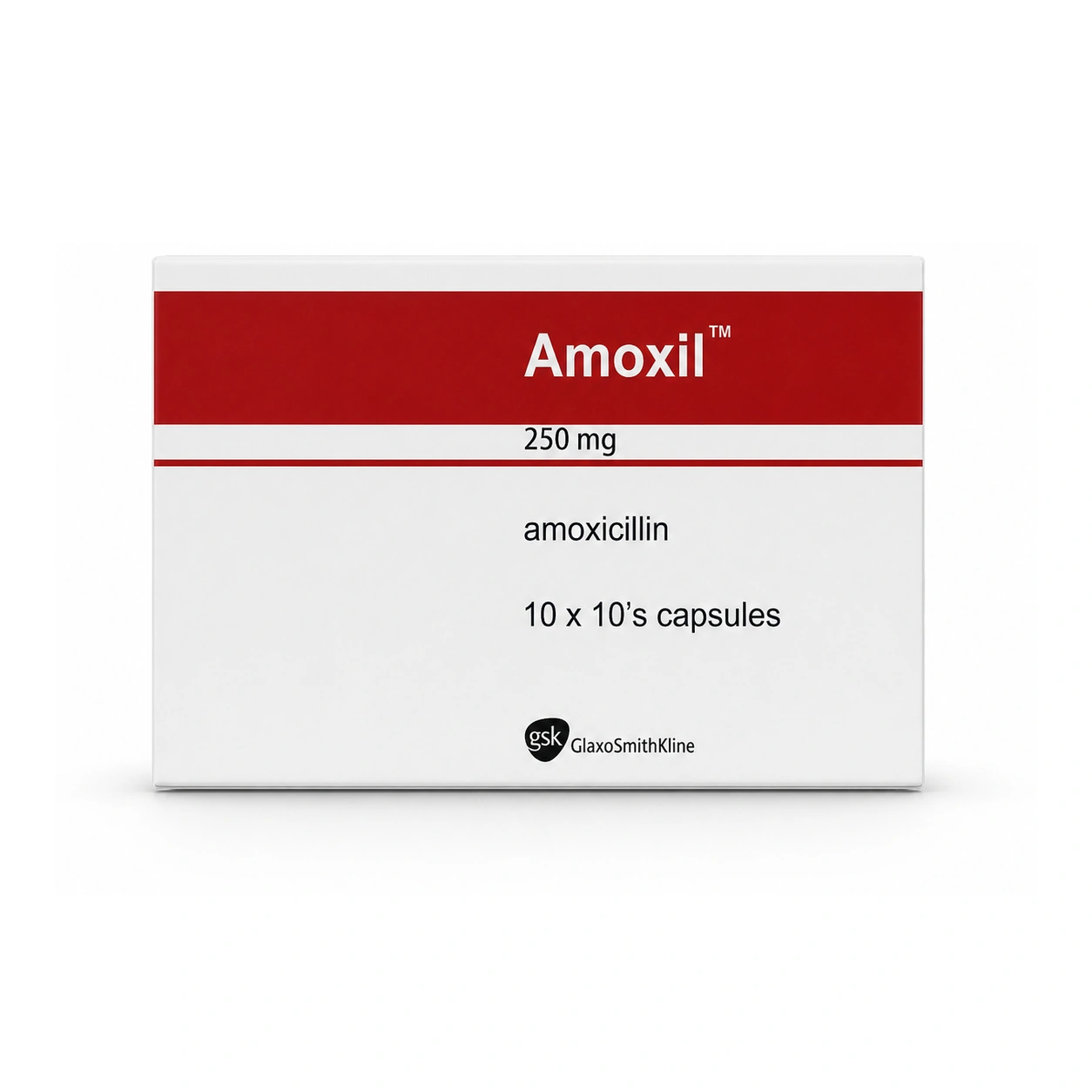 Amoxil Amoxicillin 250 mg Capsules x 100 Capsules