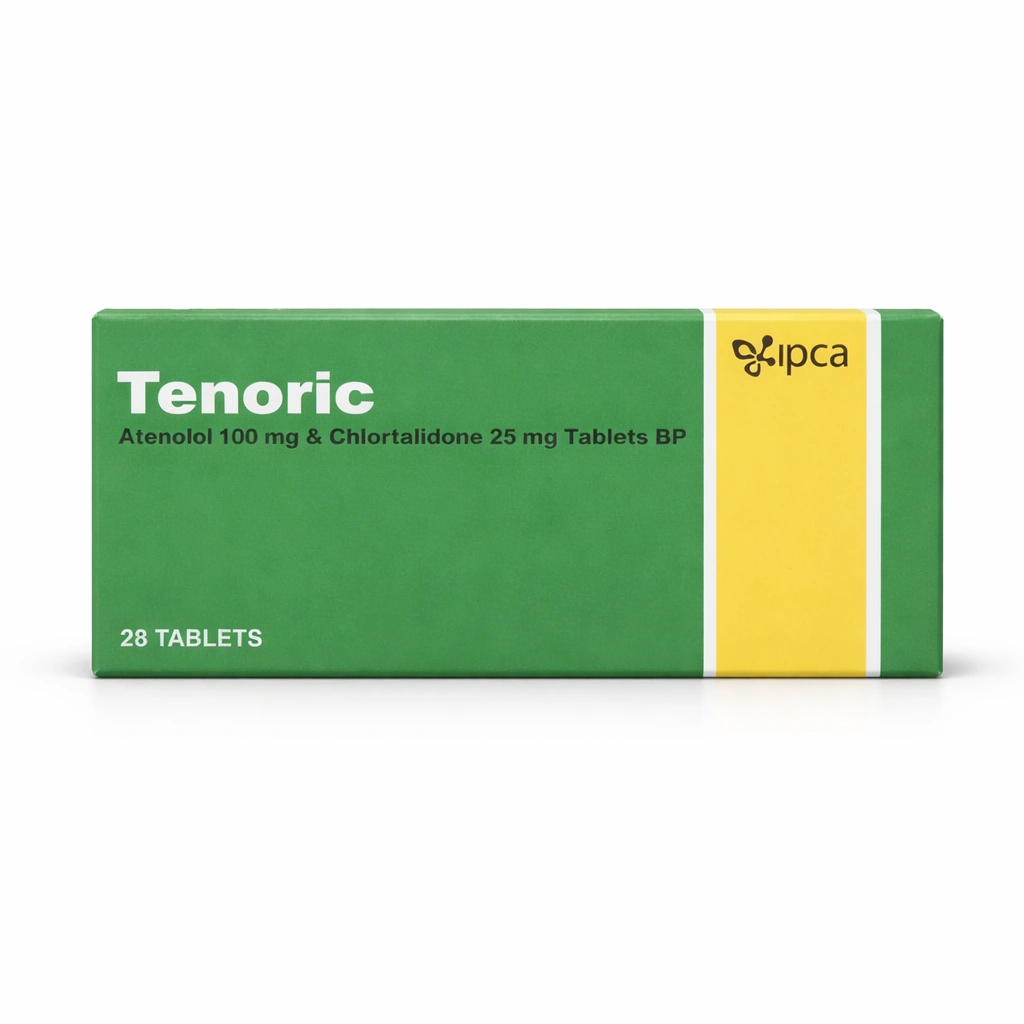 Tenoric Atenolol 100 mg + Chlortalidone 25 mg Tablets x 28 Tablets