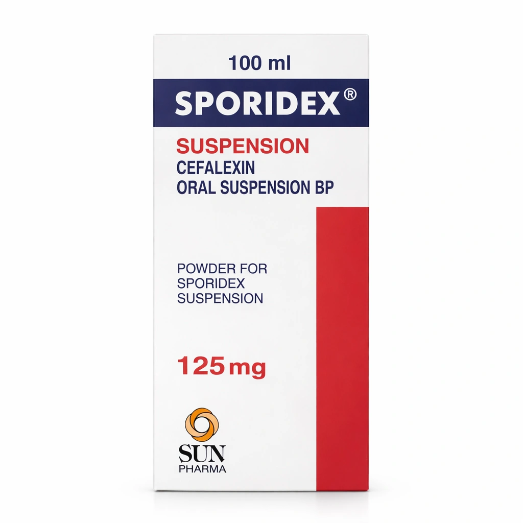 Sporidex Cefalexin Oral Suspension BP 125 mg/5 ml 100 ml