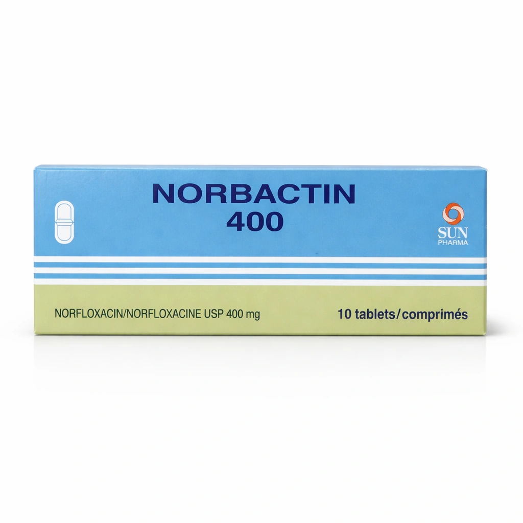 Norbactin Norfloxacin USP 400 mg Film-Coated Tablets x 10 Tablets
