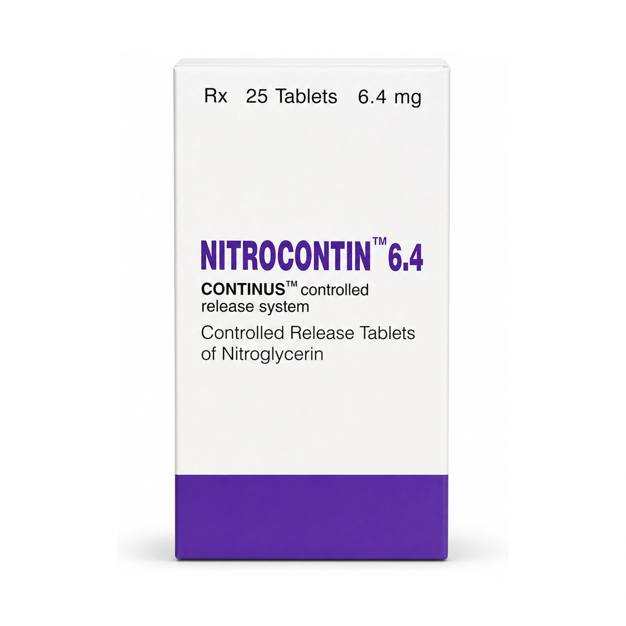 Nitrocontin Nitroglycerin 6.4 mg Controlled-Release Tablets x 25 Tablets