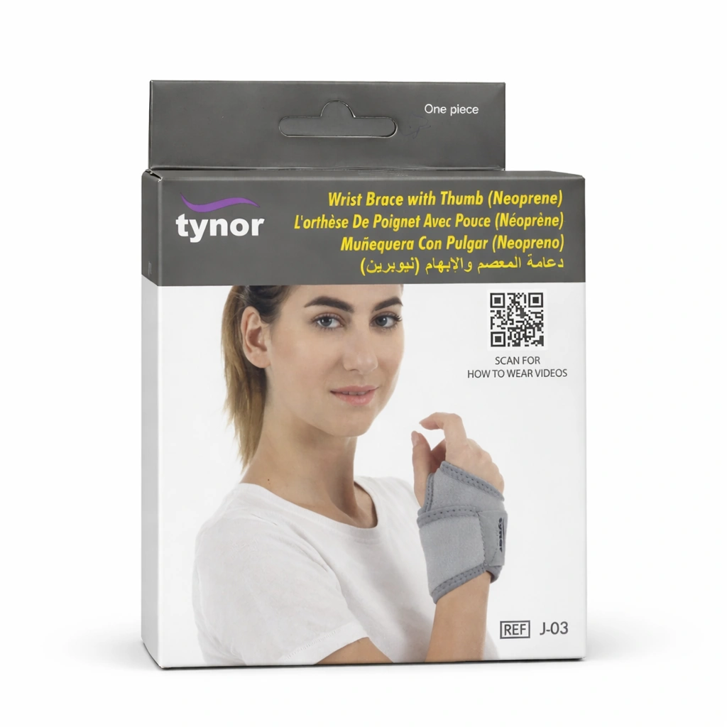Tynor Wrist Brace with Thumb (Neoprene) J-03 Universal x 1 pieces