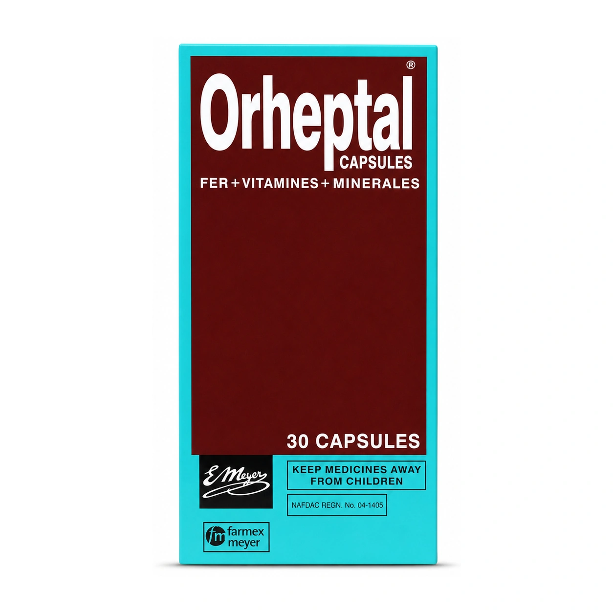 Orheptal Iron + Vitamins + Minerals Capsules x 30 Capsules