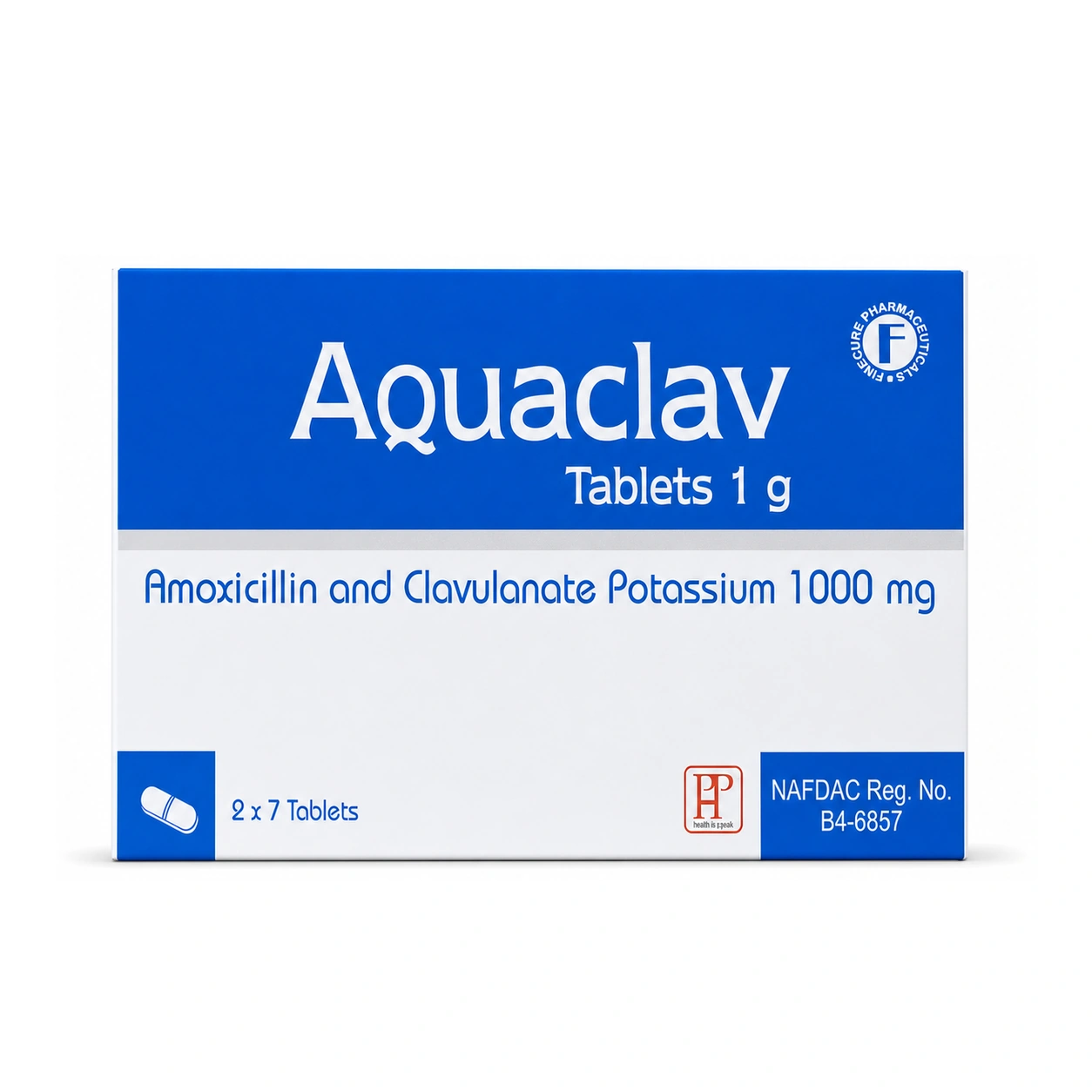 Aquaclav Amoxicillin/Clavulanic Acid 875 mg/125 mg Film-Coated Tablets x 14 Tablets