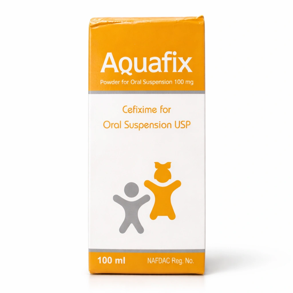 Aquafix Cefixime Powder for Oral Suspension USP 100 mg/5 ml, 100 ml