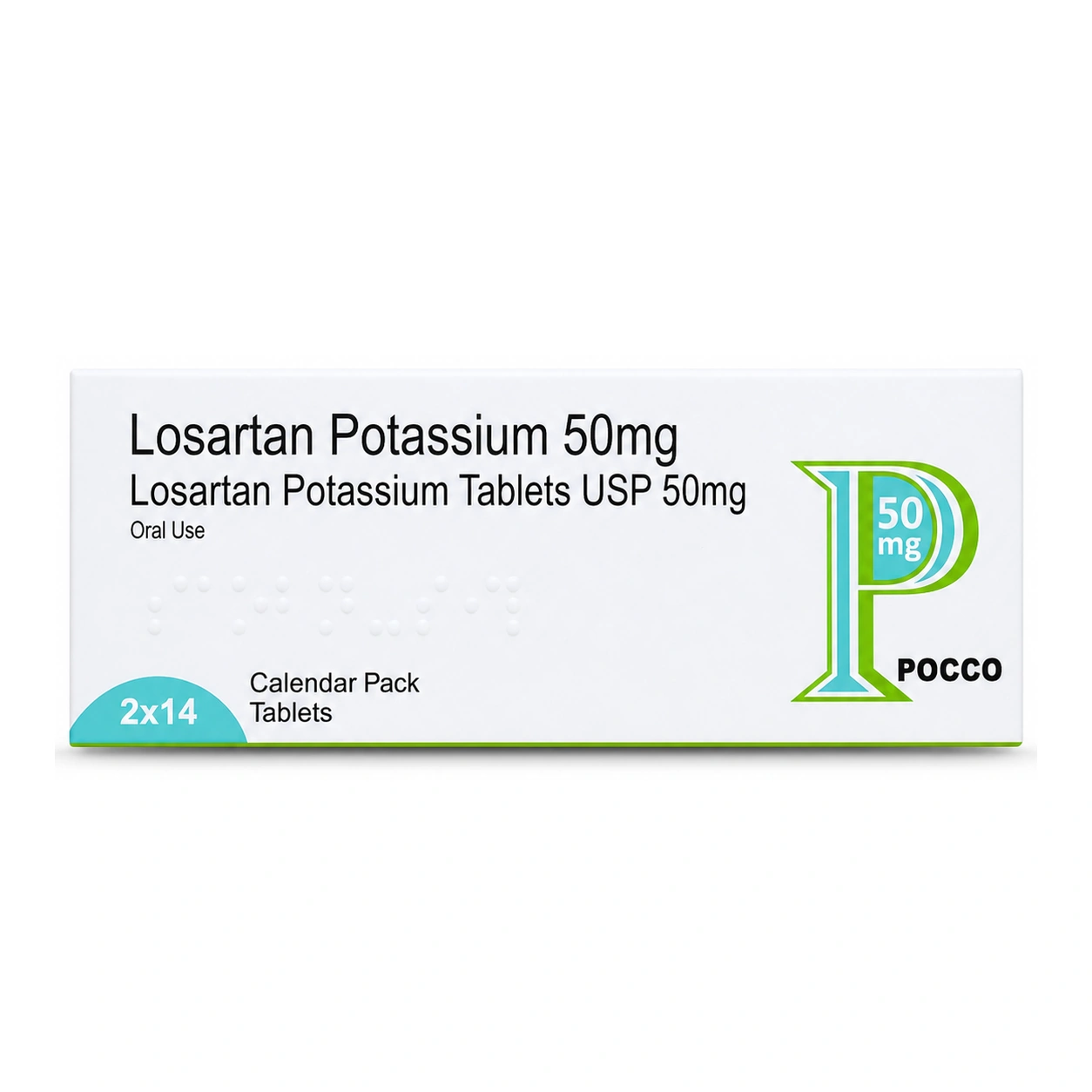 Pocco Losartan Potassium 50 mg Film-Coated Tablets USP x 28 Tablets