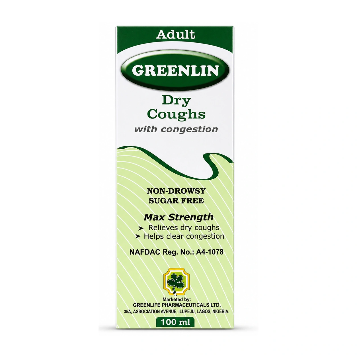 Greenlin Adult Dry Cough Syrup 100 ml
