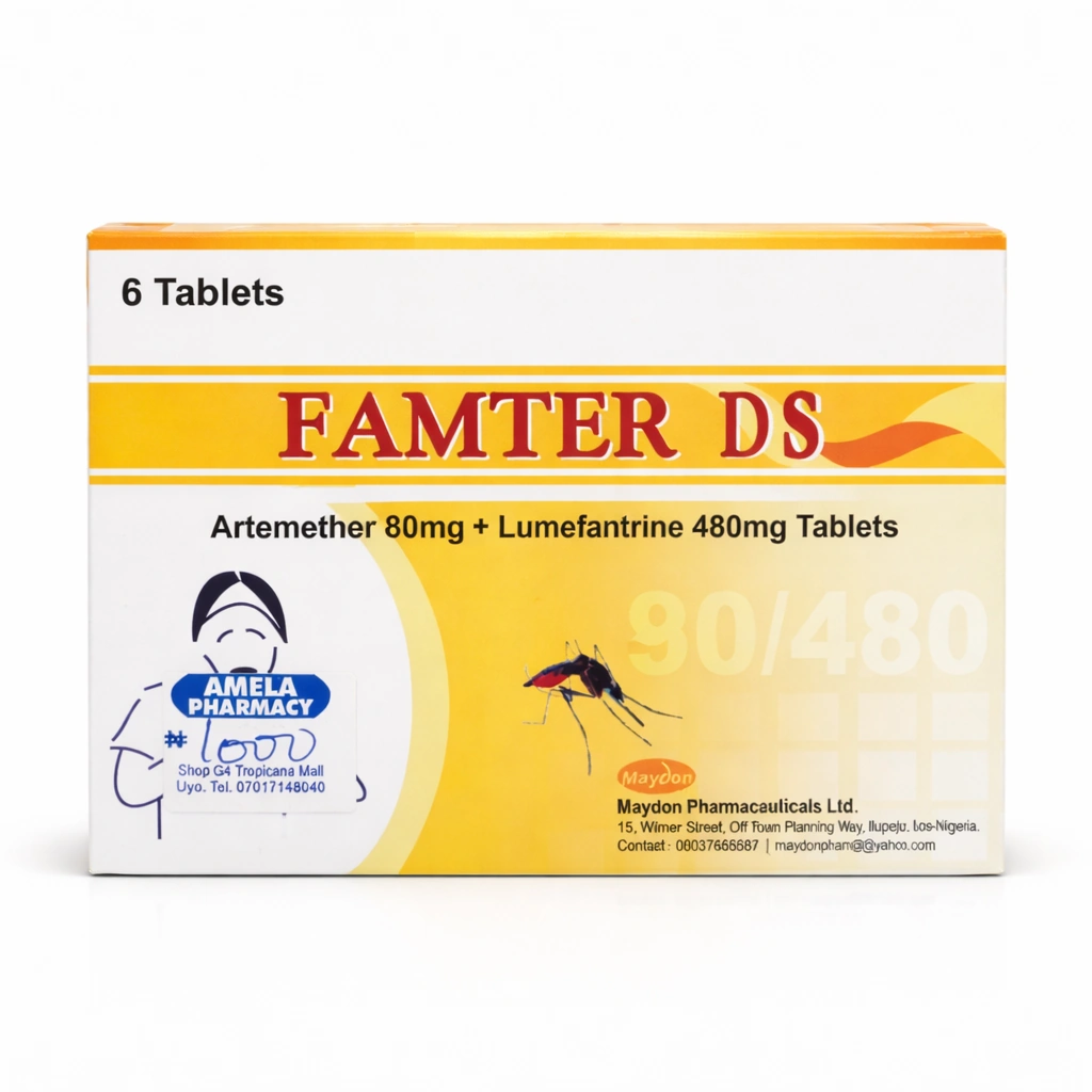 Famter DS Artemether/Lumefantrine Tablets 80 mg/480 mg x 6 Tablets