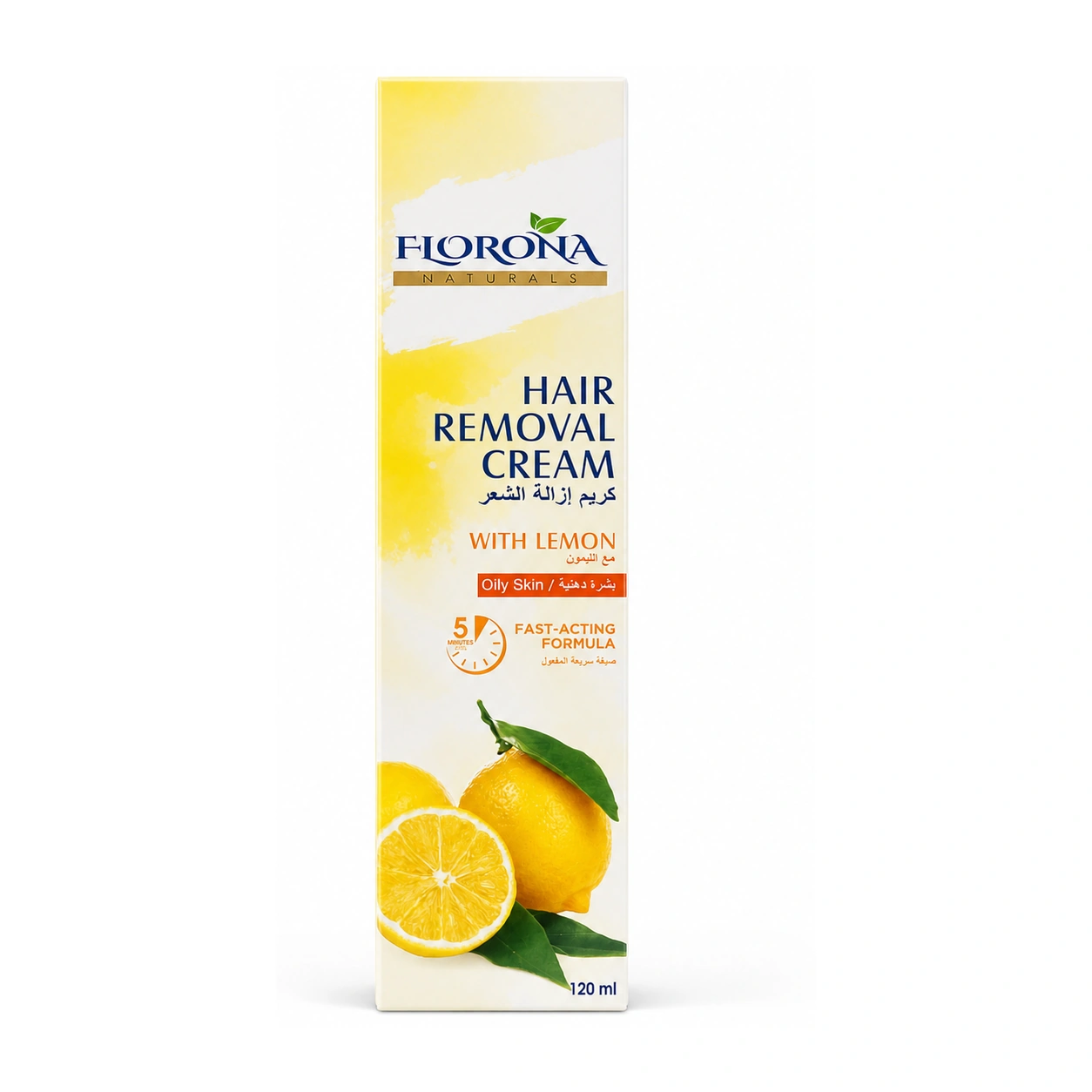 Florona Naturals Hair Removal Cream Lemon for Oily Skin 120 ml