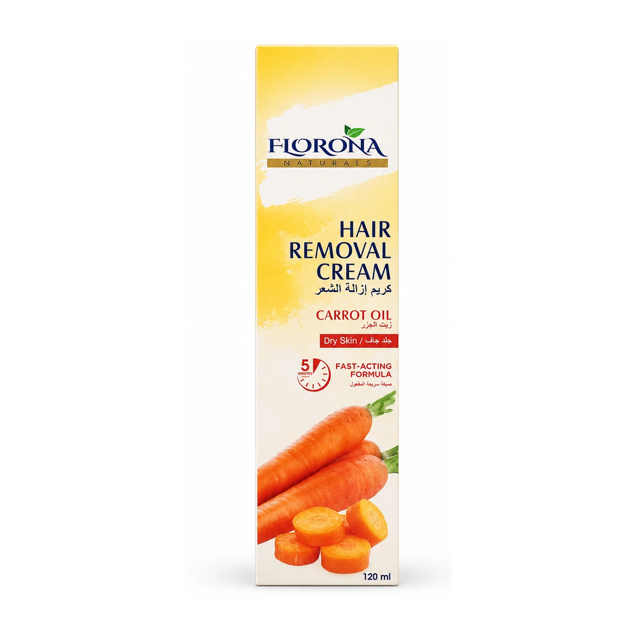 Florona Naturals Hair Removal Cream Carrot Oil for Dry Skin 120 ml
