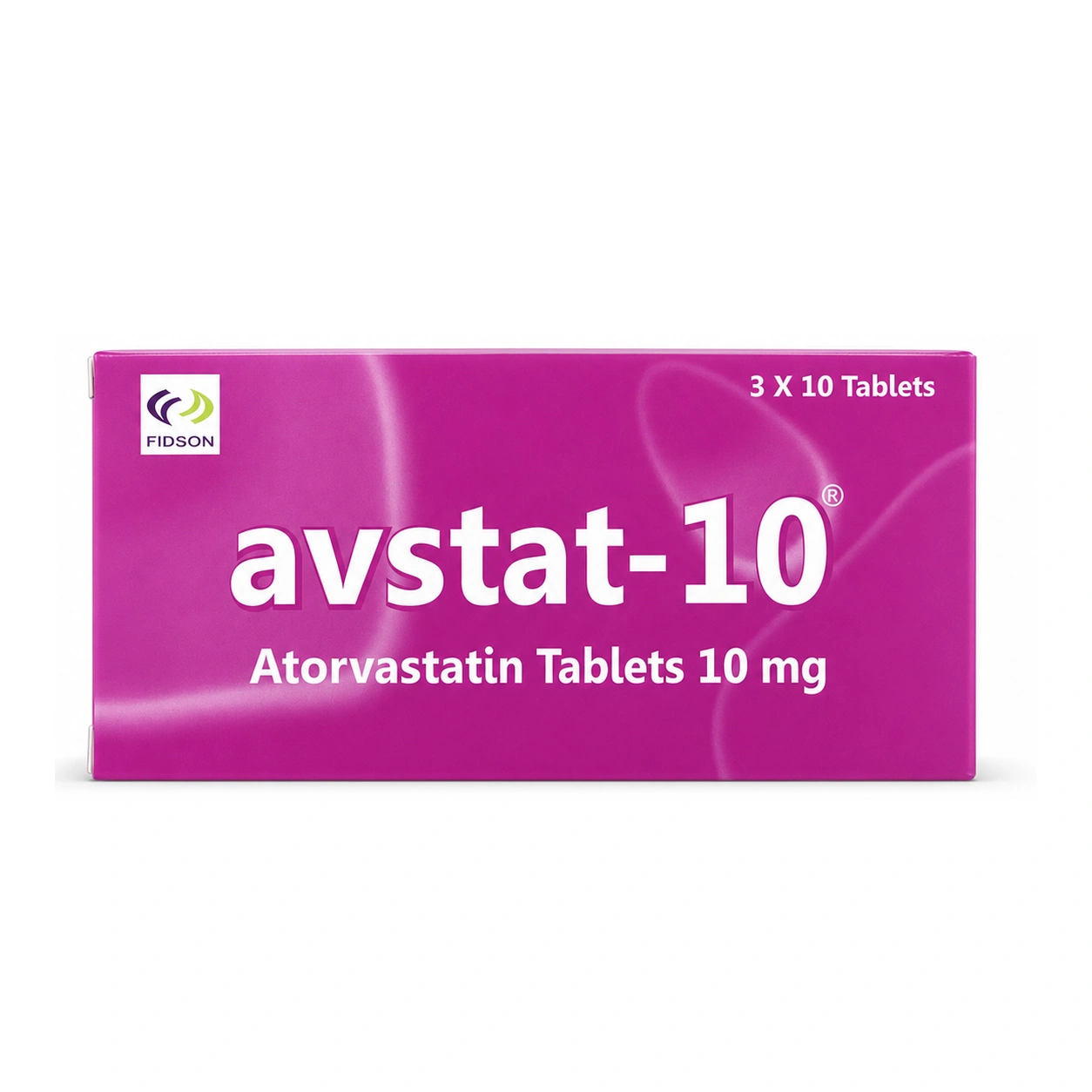 Avstat-10 Atorvastatin 10 mg Tablets x 30 Tablets