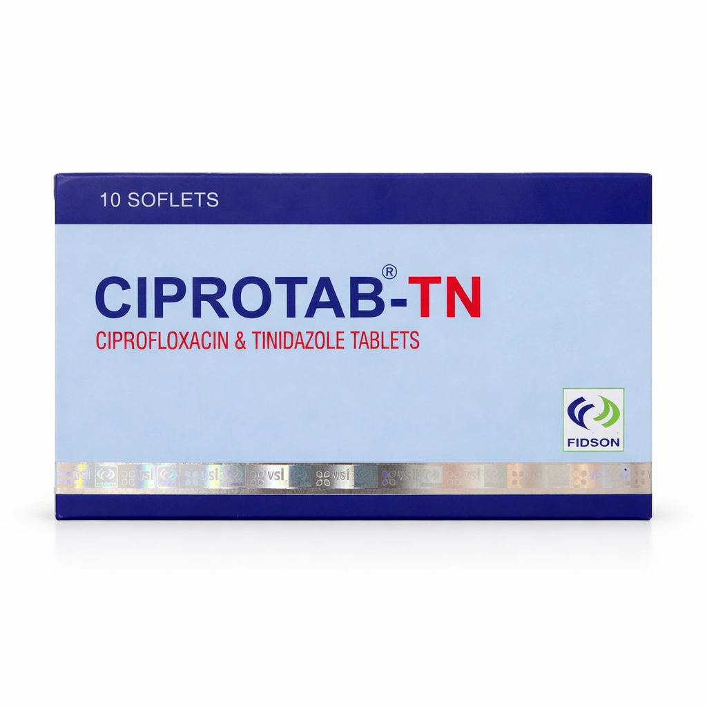 Ciprotab-TN Ciprofloxacin/Tinidazole 500 mg/600 mg Softlets x 10 Softlets