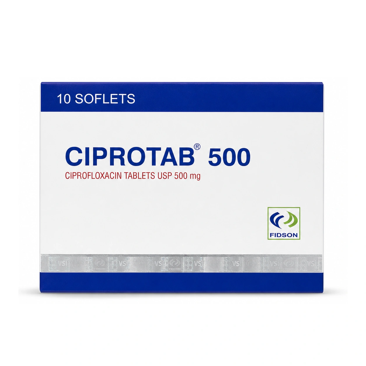 Ciprotab Ciprofloxacin 500 mg Soflets x 10 Tablets