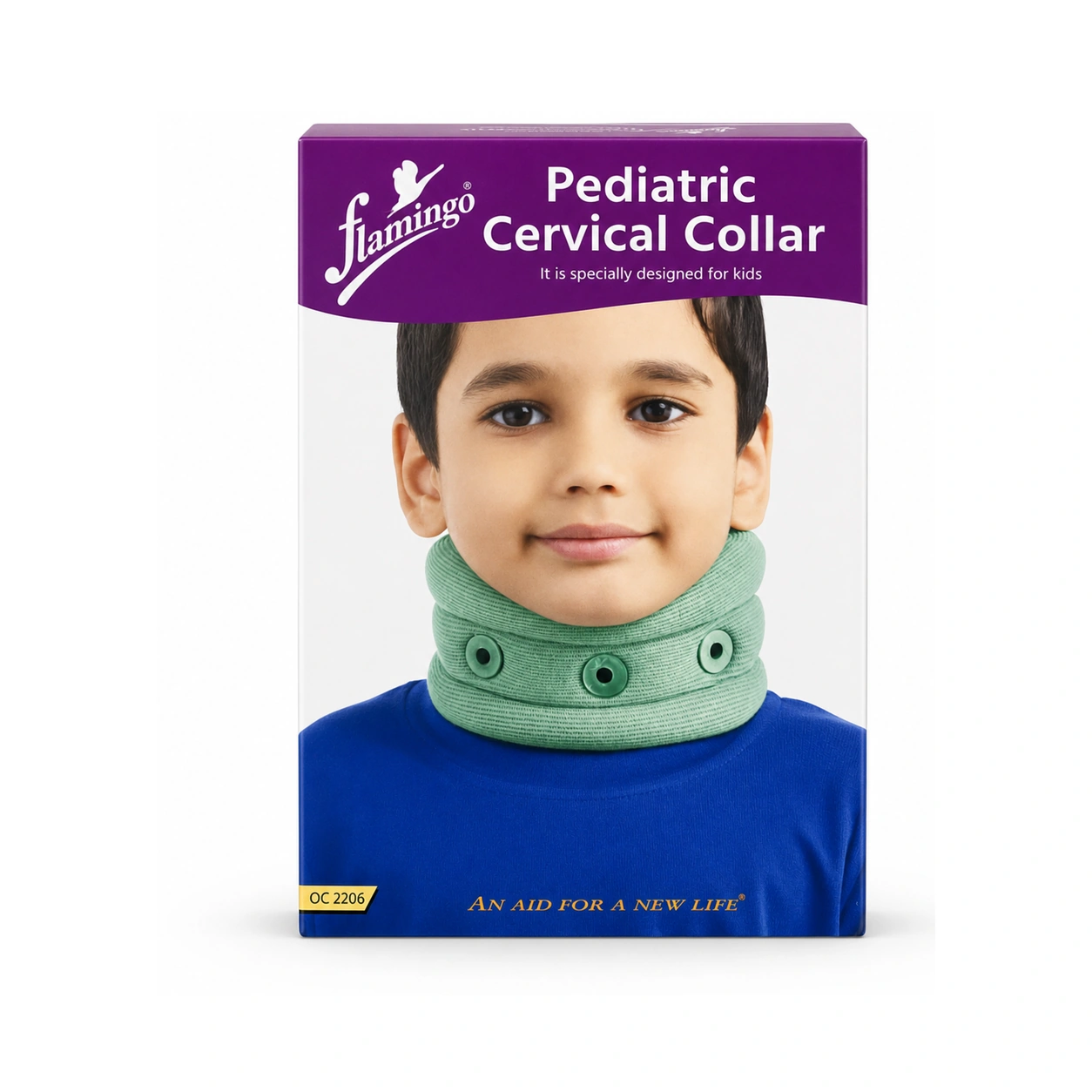 Flamingo Pediatric Cervical Collar Green Size Large x 1 Collar