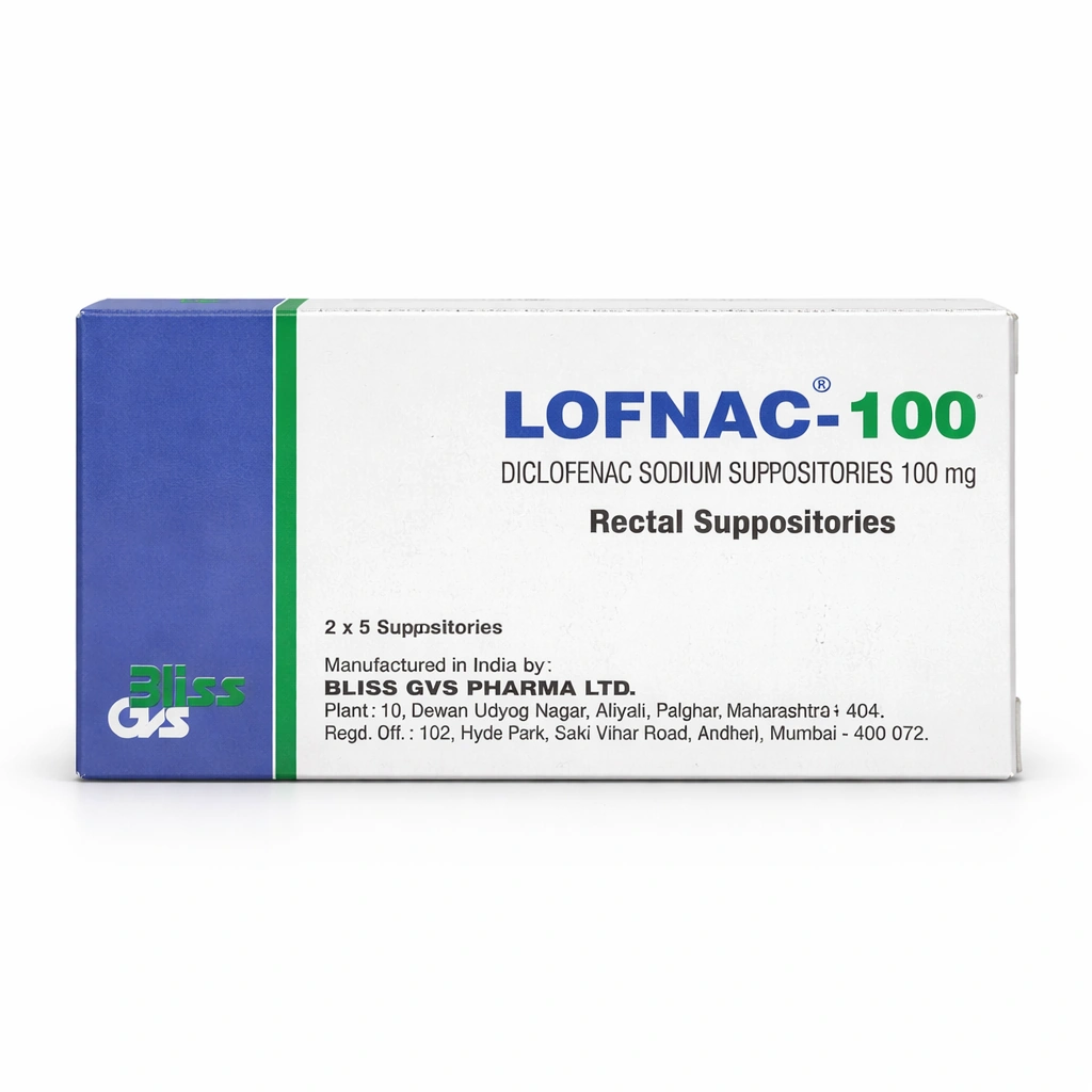 Lofnac-100 Diclofenac Sodium Suppositories 100 mg x 10 Suppositories