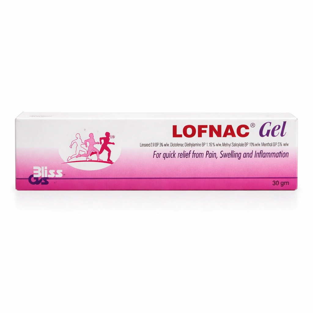 Lofnac Diclofenac Diethylamine 1.16% + Linseed Oil 3% + Methyl Salicylate 10% + Menthol 5% Topical Gel 30 g