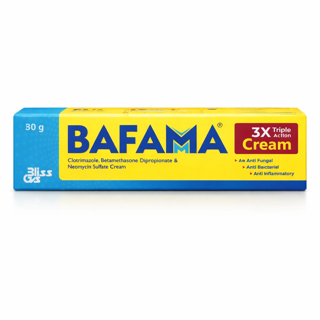 Bliss BAFAMA Triple Action Cream (Clotrimazole, Betamethasone Dipropionate & Neomycin Sulfate) 30 g