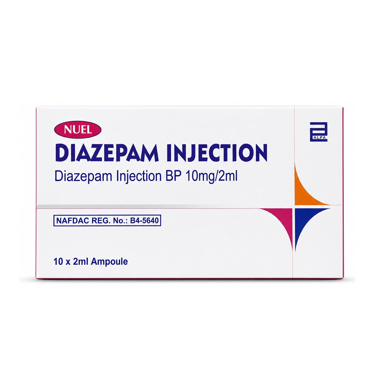 Nuel Diazepam Injection BP 10 mg/2 ml x 10 ampoules