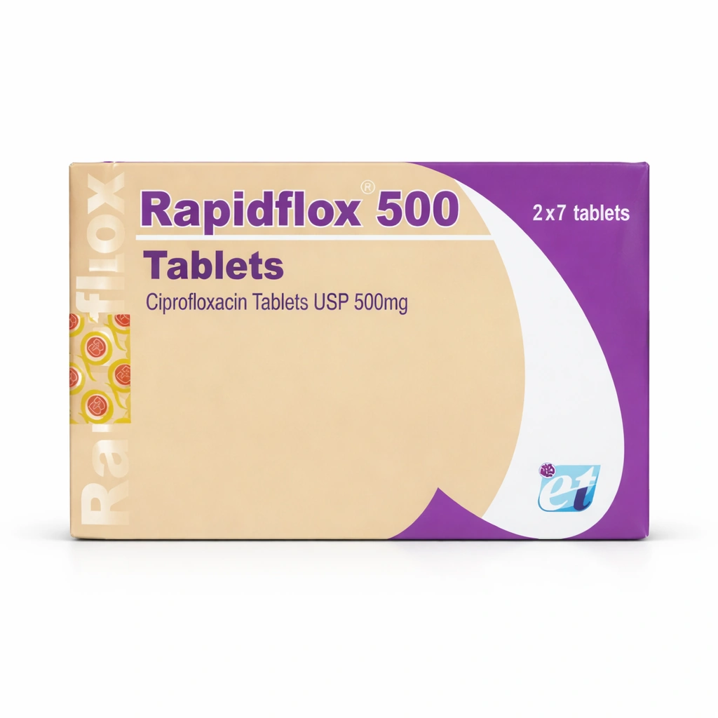 Rapidflox Ciprofloxacin Tablets USP 500 mg x 14 Tablets