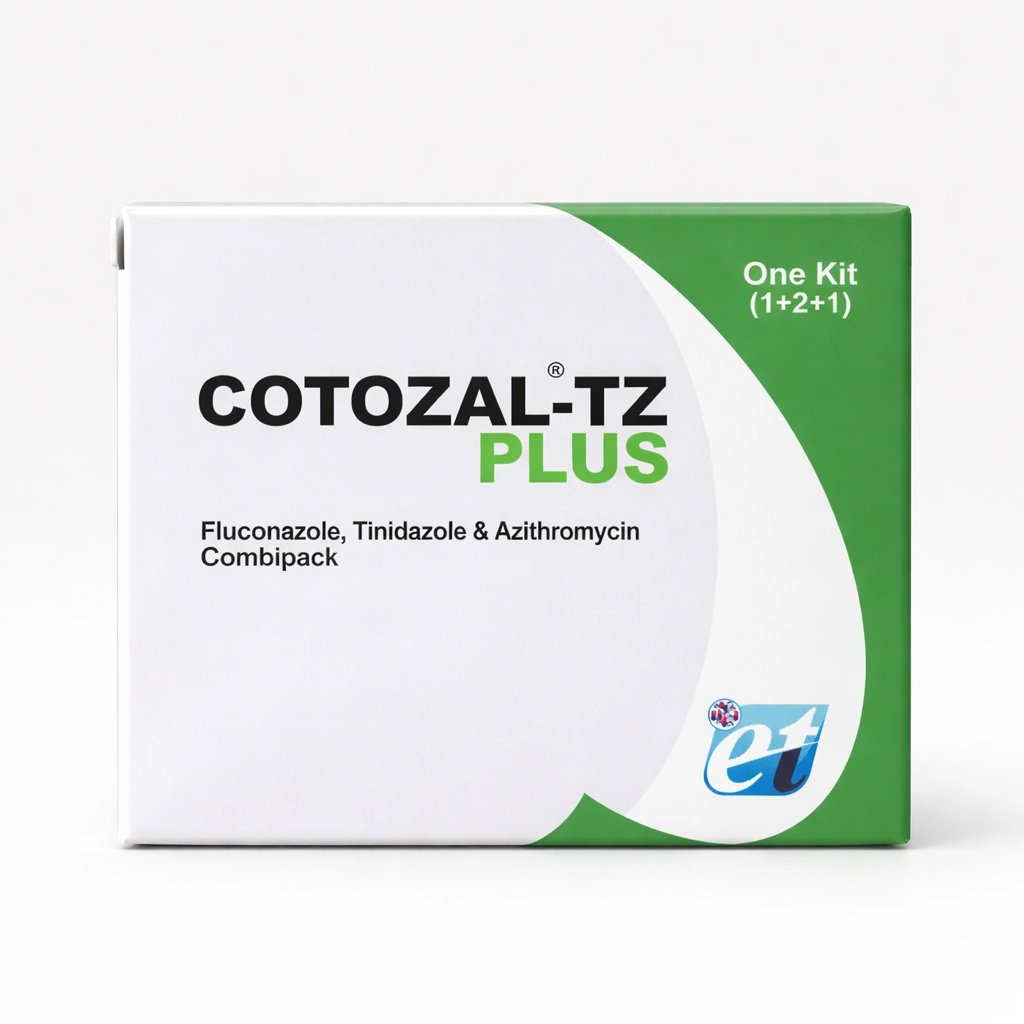 Cotozal-TZ Plus Fluconazole 150 mg + Tinidazole 1 g + Azithromycin 1 g Combipack Tablets x 1 Kit x 1 Tablets