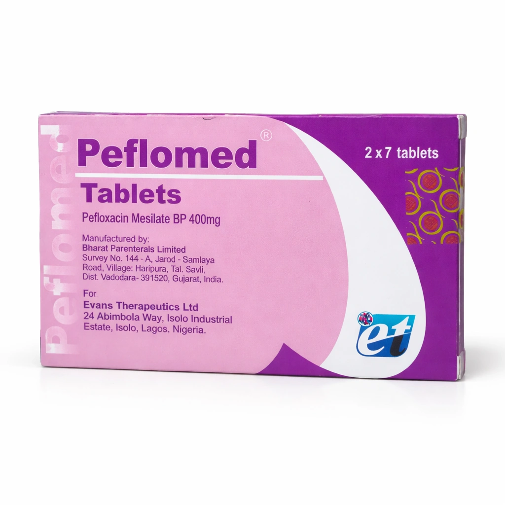Peflomed Pefloxacin 400 mg Tablets x 14 Tablets