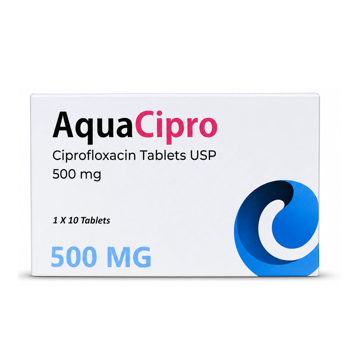 AquaCipro Ciprofloxacin Film-Coated Tablets USP 500 mg x 10 Tablets