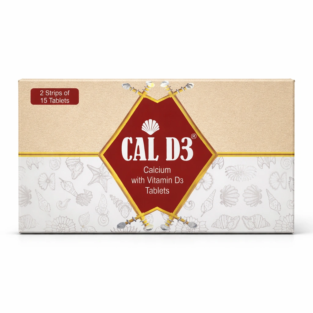 Cal D3 Calcium Carbonate 1250 mg + Vitamin D3 250 IU Film-Coated Tablets x 30 Tablets