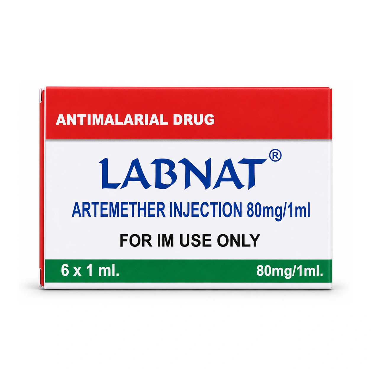 Labnat Artemether Injection 80 mg/1 ml x 6 x 1 ml Ampoules x 6 ampoules
