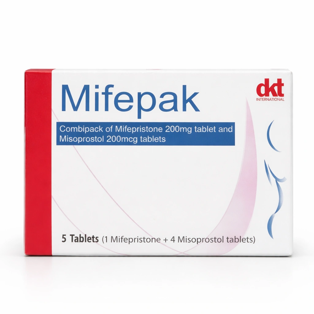 Mifepak Combipack Mifepristone 200 mg and Misoprostol 200 mcg Tablets x 5 Tablets
