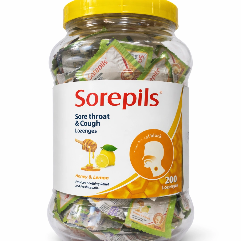 Sorepils Sore Throat & Cough Lozenges Honey & Lemon 200 Lozenges
