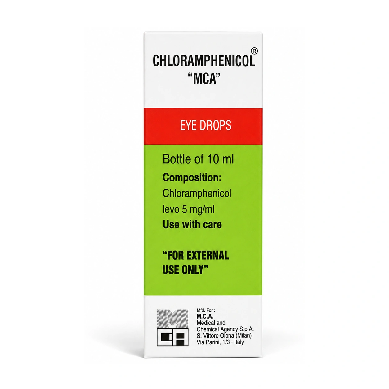 Chloramphenicol MCA Chloramphenicol Levo 5 mg/ml Eye Drops 10 ml